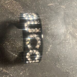Gucci Black Resin Cuff Bracelet with Crystal Accents